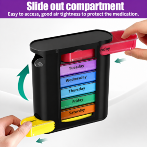 Weekly Medichine Organizer Box travel Friendly