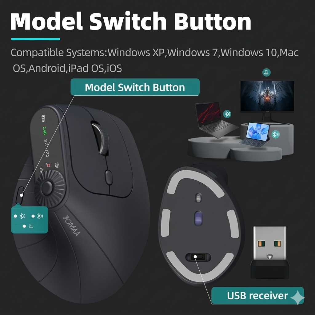 Model switch button and receiver wireless