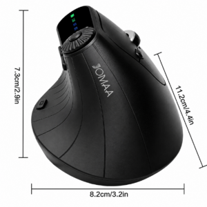 JOMAA Smart Ergonomic Vertical Mouse with LED Display - Black