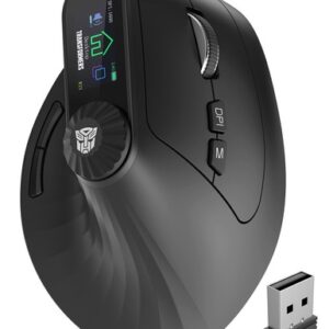 Monster Smart Ergonomic Vertical Mouse with LED Display-Black