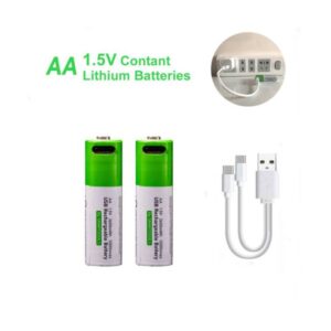 1.5V Type-C Rechargeable Batteries AA With Type-C Cable- 2 pcs